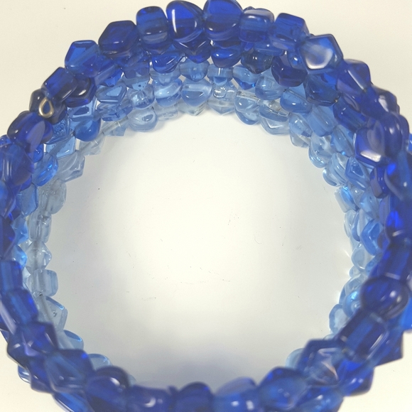 Blue Memory Wire Bracelet - Picture 4 of 4